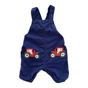 Baby Boden 100% Organic Cotton Blue Tractor Overall for Baby 0-3 Months